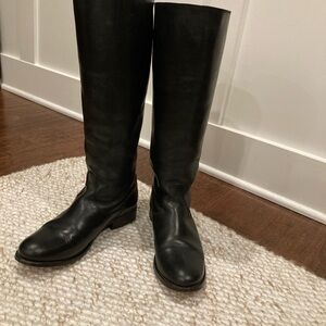 Frye Melissa Button Back Zip Riding Boots 3476431 Black Sz 7.5B - Extended Calf